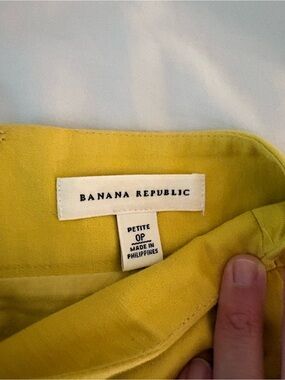 Banana Republic Petite Sunny Yellow Linen Blend Skirt